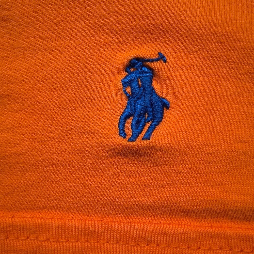 Polo Ralph Lauren Mens Classic Fit Short Sleeve T-Shirt Orange Blue Pony Size M